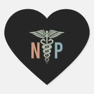 Nurse Practitioner NP Nursing School Grad Heart Sticker