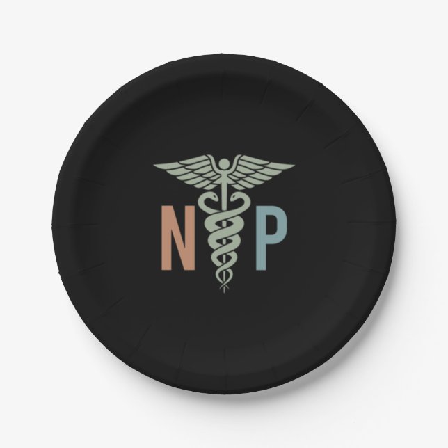 Nurse Practitioner NP Nursing School Grad   Paper Plate (Front)