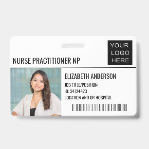 Nurse Practitioner NP Photo ID Hospital Logo Badge
