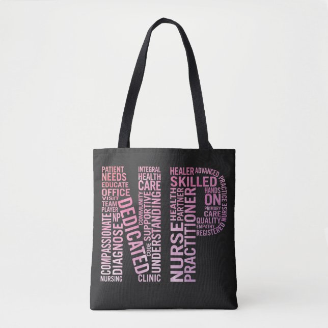 Nurse Practitioner NP Word Art Tote Bag (Front)
