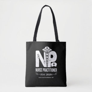   Nurse Practitioner Personalised Black White   Tote Bag
