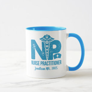 Nurse Practitioner Personalised Blue Coffee Mug