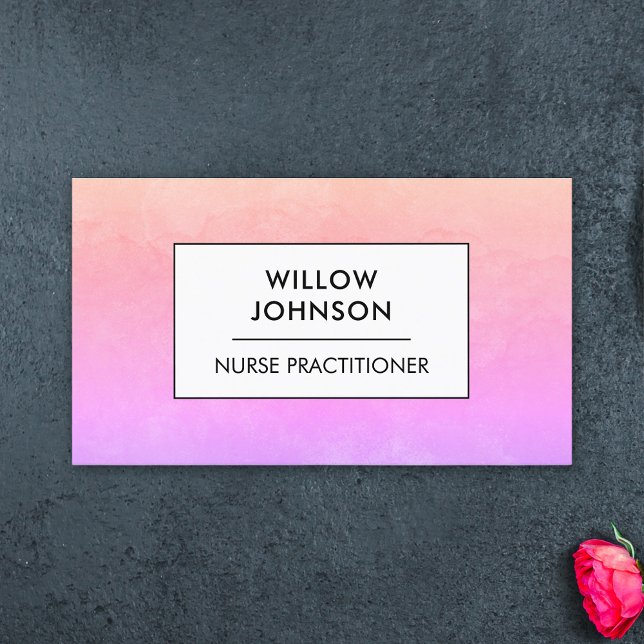 Nurse Practitioner Physician Assistant Pink Purple Business Card (Creator Uploaded)