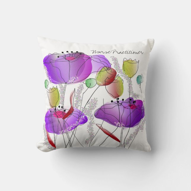 Nurse Practitioner Pillow Wildflowers (Front)