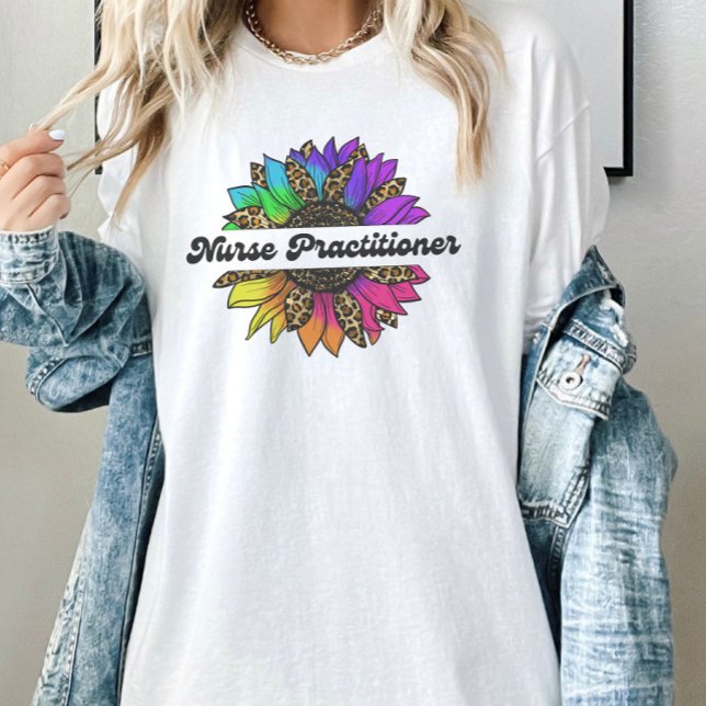 Nurse Practitioner Profession Rainbow Sunflower  T-Shirt (Nurse Practitioner Profession Rainbow Sunflower T-Shirt
)