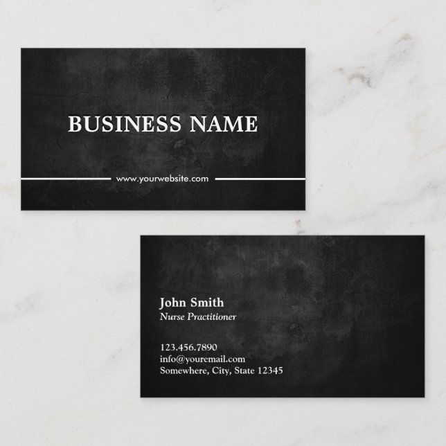 Nurse Practitioner Professional Dark Business Card (Front/Back)