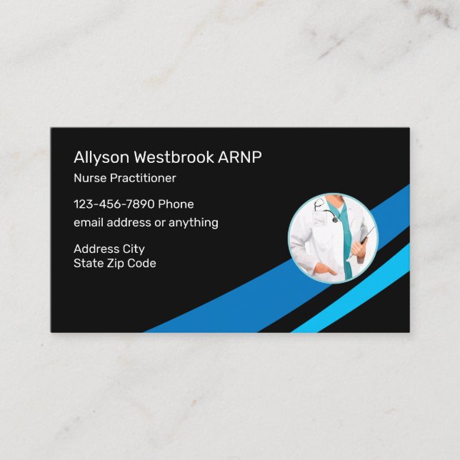 Nurse Practitioner Professional Medical Business Card (Front)