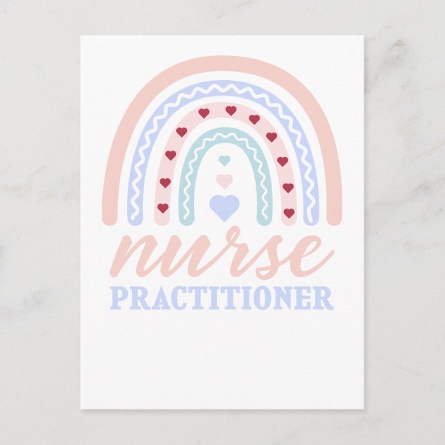 Nurse Practitioner Rainbow  Holiday Postcard (Front)