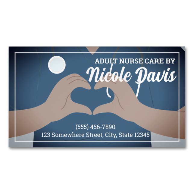 Nurse Practitioner RN Magnetic Business Card (Front)