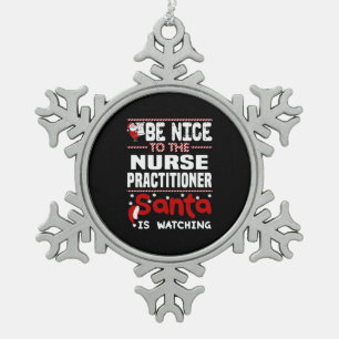 Nurse Practitioner Snowflake Pewter Christmas Ornament