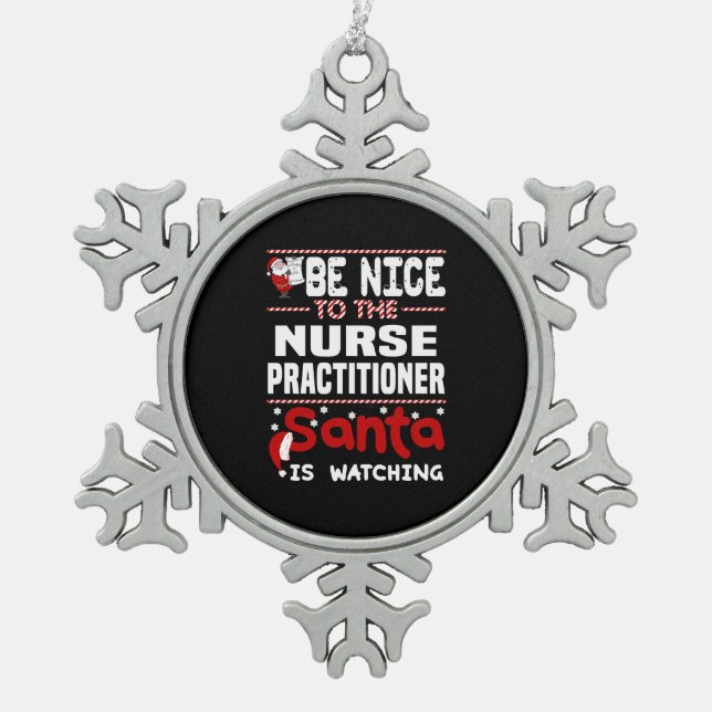Nurse Practitioner Snowflake Pewter Christmas Ornament (Front)