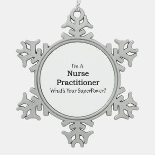 Nurse Practitioner Snowflake Pewter Christmas Ornament