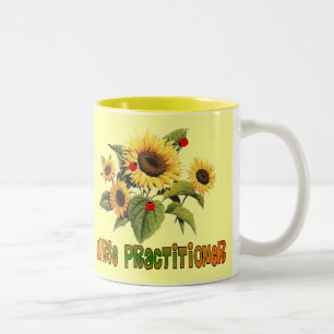 Nurse Practitioner Sunflower Design Gifts Two-Tone Coffee Mug