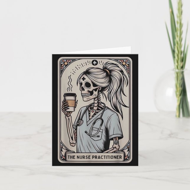 Nurse Practitioner Tarot Card Skeleton Halloween (Front)