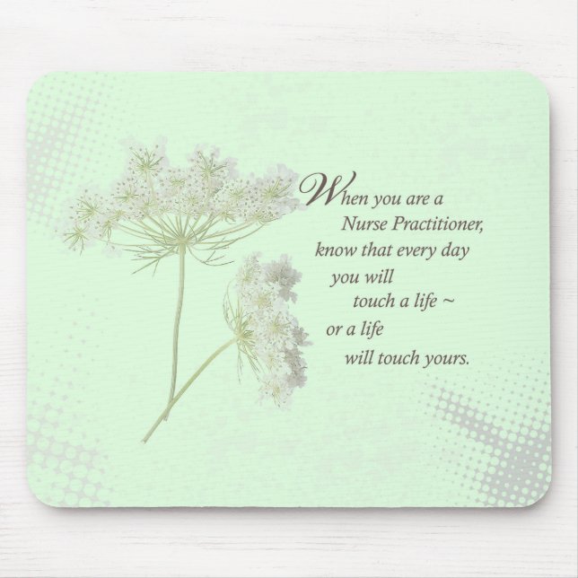 Nurse Practitioner Touch Lives Wildflower Mouse Mat (Front)