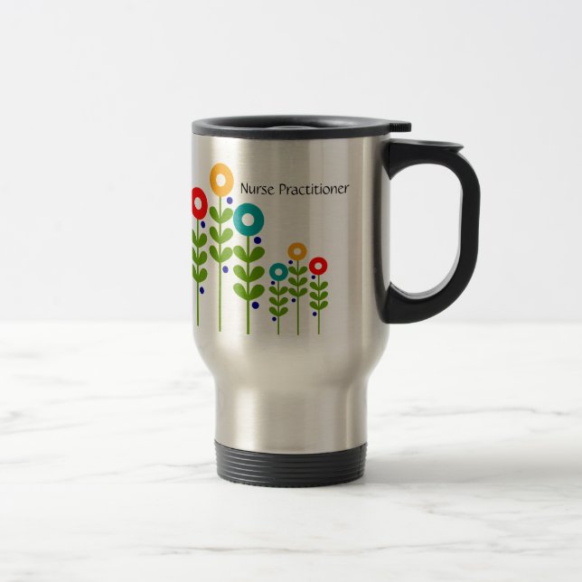 Nurse Practitioner Travel Mug Floral (Right)