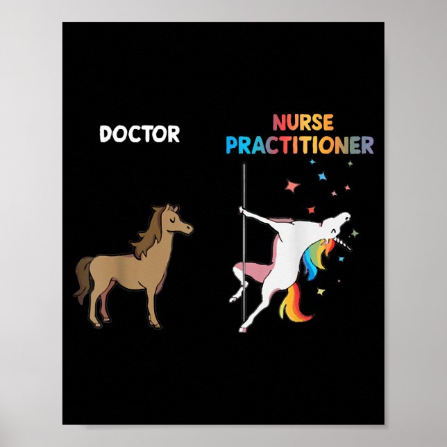 Nurse Practitioner Unicorn Dancing Pole Poster (Front)