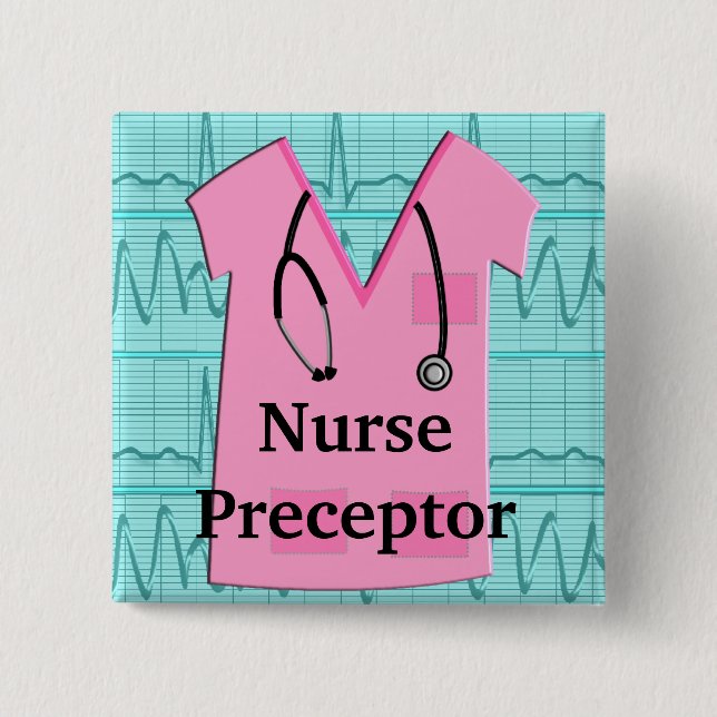 Nurse Preceptor Button Scrub Top (Front)