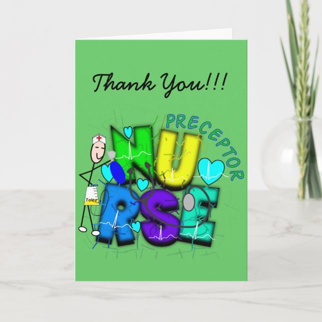 Nurse Preceptor "Thank  You" Gifts Thank You Card (Front)