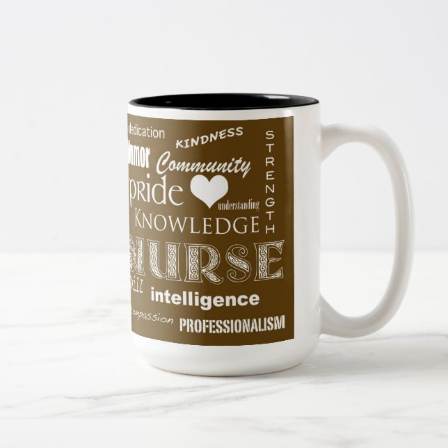 Nurse Pride-Attributes/Brown Two-Tone Coffee Mug (Right)