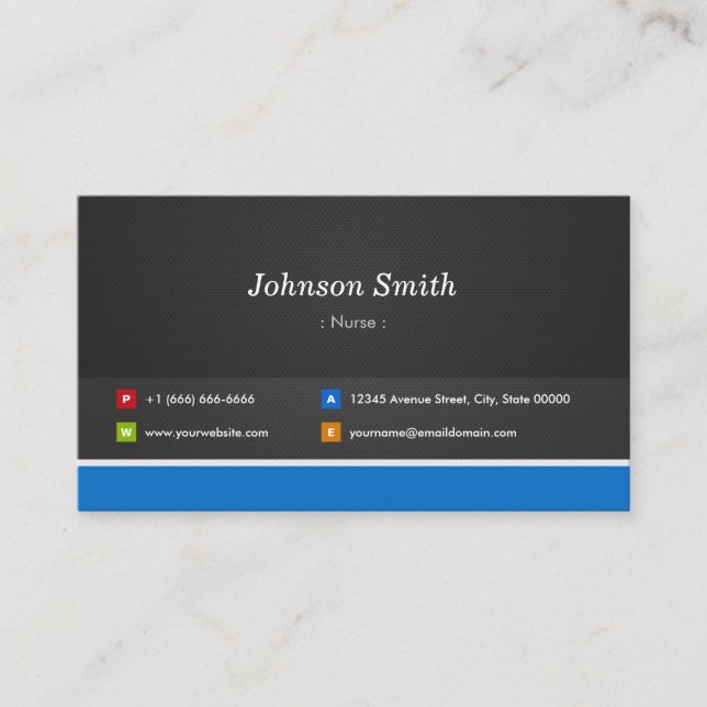 Nurse - Professional Customisable Business Card (Front)