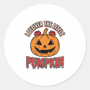 Nurse Pumpkin Halloween Delivery Shirt Design_1 Classic Round Sticker