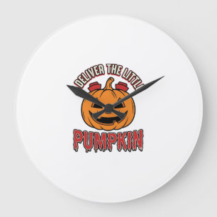 Nurse Pumpkin Halloween Delivery Shirt Design_1 Large Clock