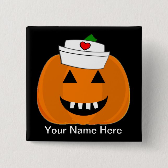 Nurse Pumpkin Name Badge Hand Turkey (Front)