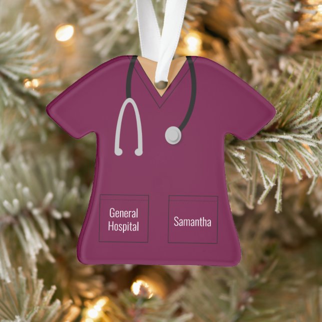 Nurse Purple Scrubs Profession Ornament (Tree)