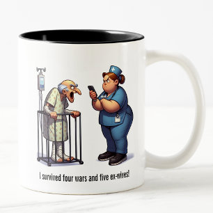 Nurse Puts Grandpa in Time-Out Two-Tone Coffee Mug