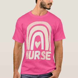 Nurse Rainbow Heart Love Appreciation Nursing Grad T-Shirt