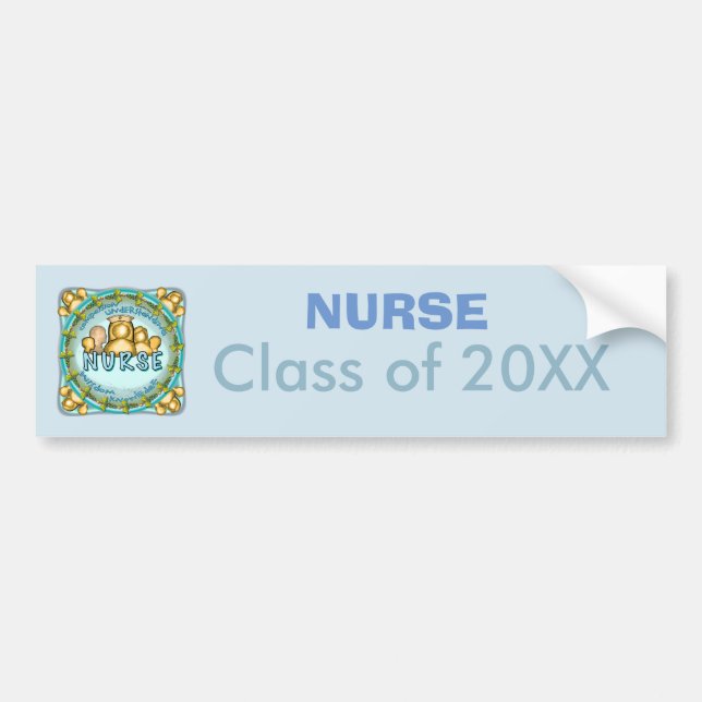 Nurse Rainbow Motto custom year bumper sticker (Front)