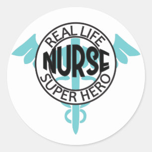 Nurse Real Life Super Hero Classic Round Sticker