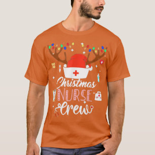 Nurse Reindeer Christmas Nurse Crew Lights Tree Xm T-Shirt