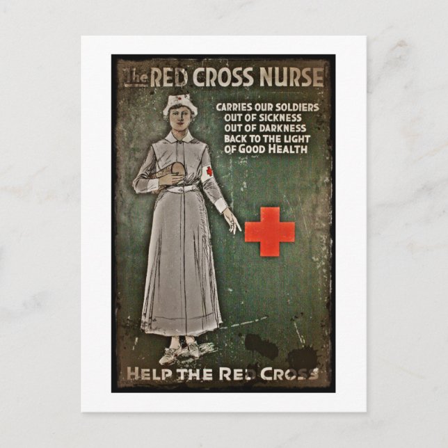 Nurse Requesting Donations WWI Postcard (Front)