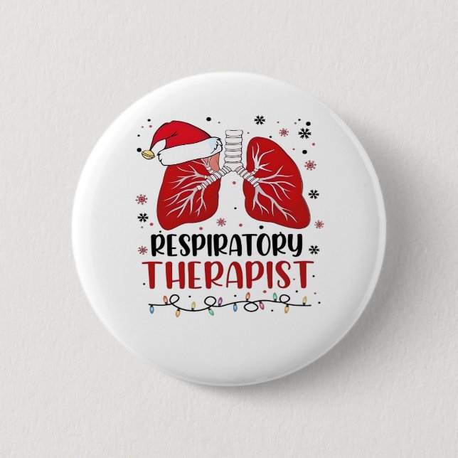 Nurse Respiratory Therapist Christmas, Lung Christ 6 Cm Round Badge (Front)
