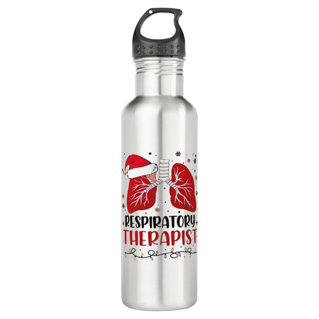 Nurse Respiratory Therapist Christmas, Lung Christ 710 Ml Water Bottle (Front)