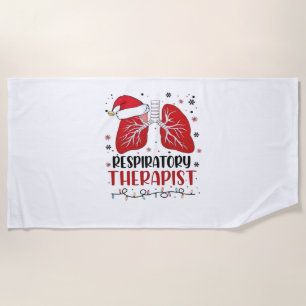 Nurse Respiratory Therapist Christmas, Lung Christ Beach Towel