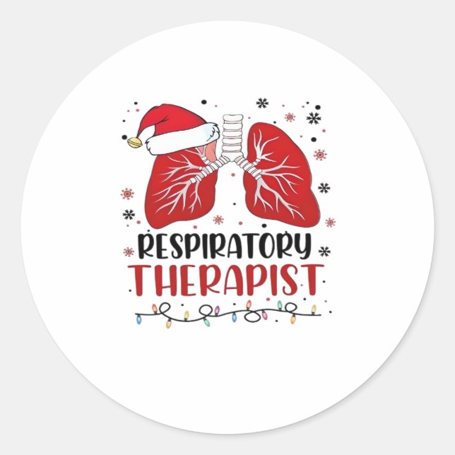 Nurse Respiratory Therapist Christmas, Lung Christ Classic Round Sticker (Front)