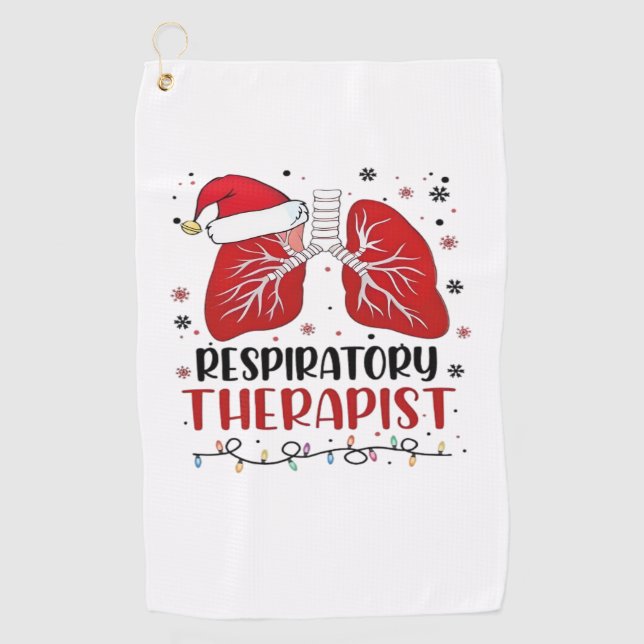 Nurse Respiratory Therapist Christmas, Lung Christ Golf Towel (Front)
