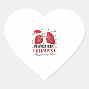 Nurse Respiratory Therapist Christmas, Lung Christ Heart Sticker