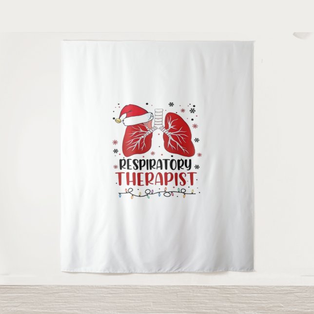 Nurse Respiratory Therapist Christmas, Lung Christ Tapestry (Front)