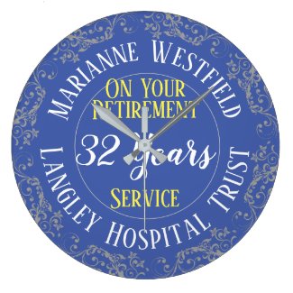 Nurse Retirement Award with Years Served Large Clock