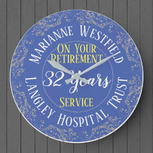 Nurse Retirement Award with Years Served Large Clock