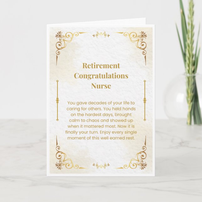 Nurse Retirement Card — Congratulations Nurse (Front)