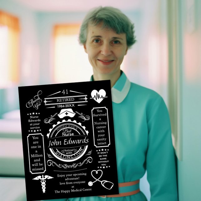 nurse retirement gift for boss, long service plaque (Creator Uploaded)