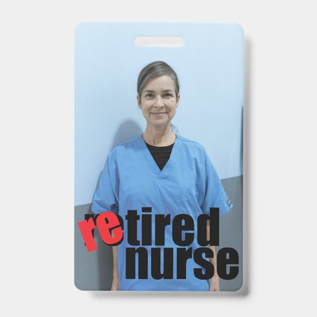 nurse retirement gift photo with message ID badge (Front)
