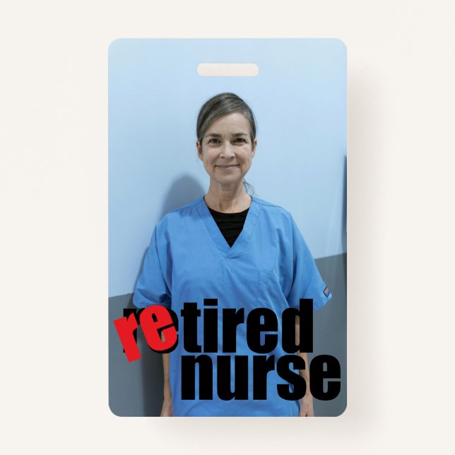 nurse retirement gift photo with message ID badge (Front)