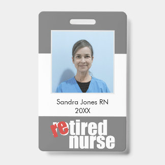 nurse retirement gift photo with message ID badge