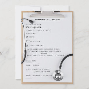 Nurse Retirement Invitation, Medical Clipboard Invitation